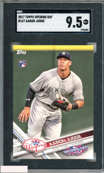 2017 TOPPS OPENING DAY AARON JUDGE #147 ROOKIE RC YANKEES SGC 9.5 MT+