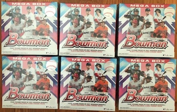 2021 Bowman Baseball Lot  of 6 Mega Boxes - Factory Sealed