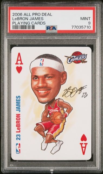 2006 All Pro Deal Lebron James Playing Cards Ace of Hearts PSA 9