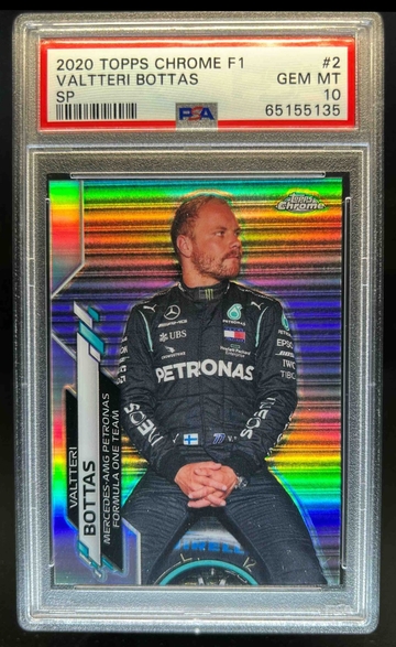 2020 TOPPS CHROME FORMULA 1 VALTTERI BOTTAS #2 SP VARIATION PSA 10
