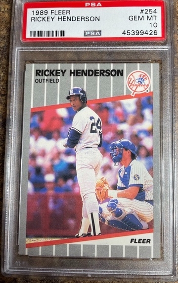 Rickey Henderson #254 1989 Fleer PSA 10