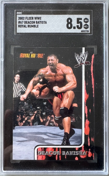 2002 Fleer WWE Deacon Batista Royal Rumble SGC 8.5
