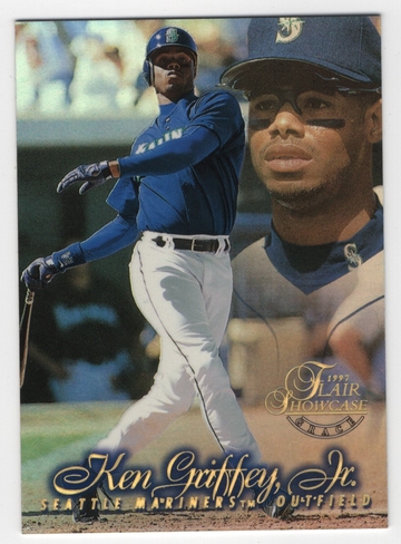 1997 FLAIR SHOWCASE ROW 2 & ROW 1 HALL OF FAMERS GRIFFEY JETER RIPKEN 213 CARD LOT - DESCRIPTION DETAILS (22 GRIFFEY JR)
