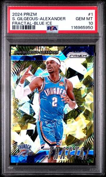 2024-25 Panini Prizm Shai Gilgeous-Alexander #1 Fractal Blue Ice /125 PSA 10