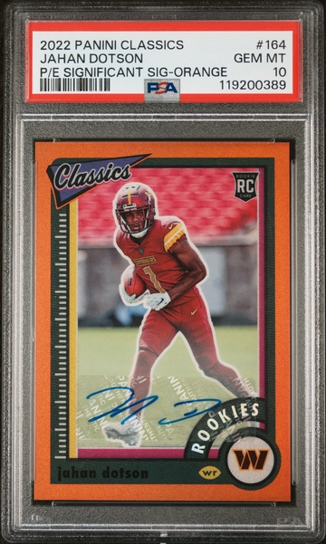 2022 Classics #164 Jahan Dotson Significant Sig-Orange /10 PSA 10