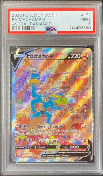 2022 Pokemon Astral Radiance - Machamp V Alternate Full Art Holo 172/189 PSA 9