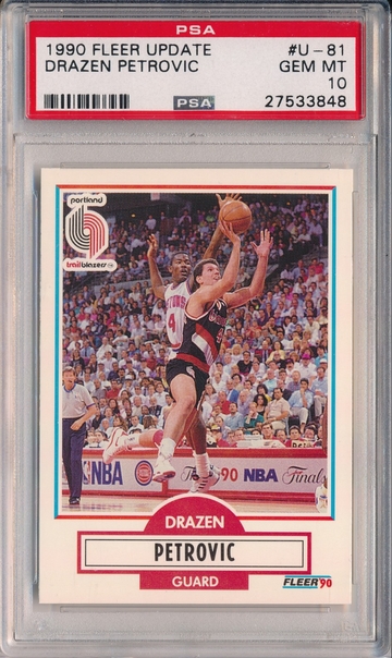Drazen Petrovic 1990 Fleer Update #U81 PSA 10 RC