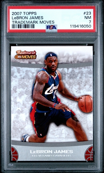 LEBRON JAMES 2007 Topps Trademark Moves #23 PSA 7 NM Cleveland Cavaliers