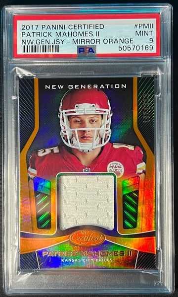2017 Panini Certified Mirror Orange /399 RC Rookie Patrick Mahomes PSA 9