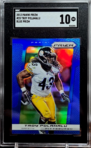 2013 Panini Prizm Troy Polamalu Blue SP Prizm Steelers #25 SGC 10 Gem Mint