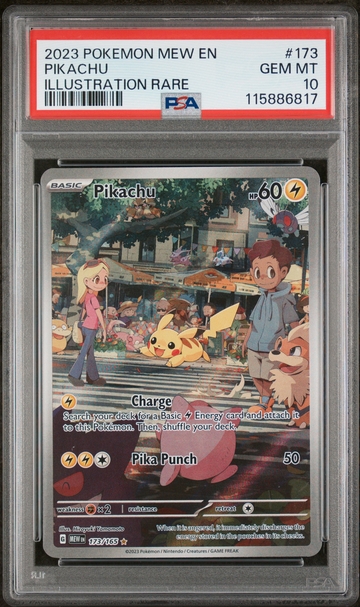 2023 Pokémon Mew Pikachu Illustration Rare #173 PSA 10