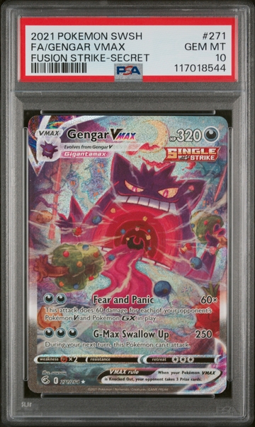 2021 Fusion Strike #271 Gengar VMAX Fusion Strike-Secret PSA 10