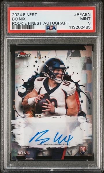 2024 Finest #RFA-BN Bo Nix Rookie Finest Autograph Auto PSA 9