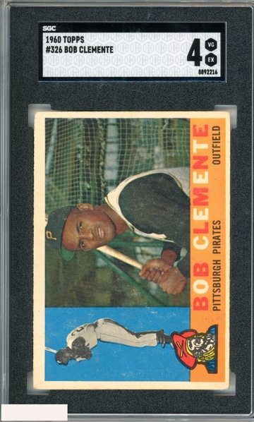 1960 TOPPS ROBERTO CLEMENTE #326 PITTSBURGH PIRATES HOF SGC 4 VG-EX