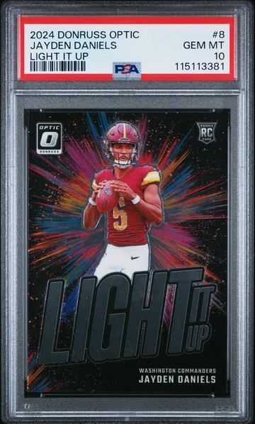 2024 Donruss Optic #8 Jayden Daniels Light It Up PSA 10