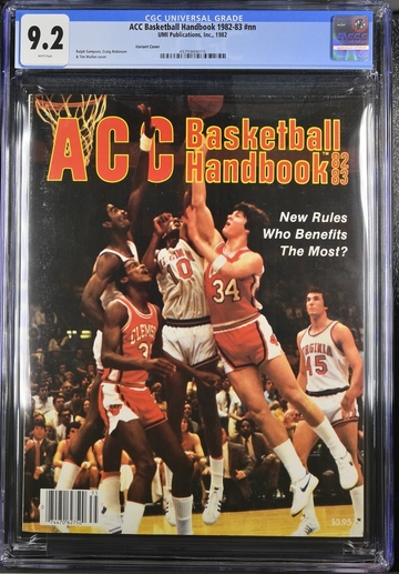 1982-1983 ACC handbook Basketball CGC 9.2 Top Pop Rare , Ralph Sampson Variant