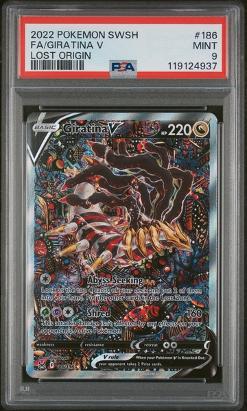 2022 Pokémon Sword & Shield Lost Origin Alt Art Giratina #186/196 V PSA 9