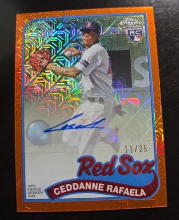 2024 Topps Chrome Ceddanne Rafaela Silver Pack Orange Mojo Auto #11/25 Red Sox