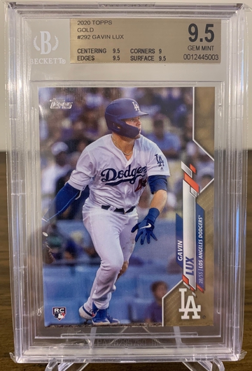 GAVIN LUX 2020 Topps Series 1 Gold Parallel /2020 BGS 9.5 GEM MINT