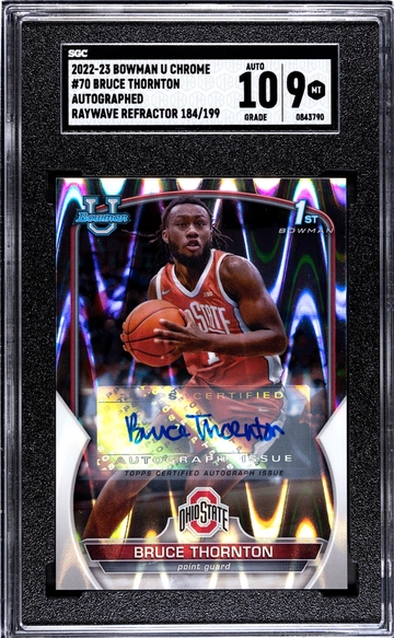 2022 Bowman U Chrome #70 Bruce Thornton /199 SGC 9