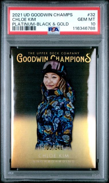 2021 Upper Deck Goodwin Champions Chloe Kim Platinum Black & Gold PSA 10