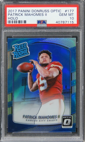 2017 Panini Donruss Optic Patrick Mahomes HOLO ROOKIE RC #177 PSA 10 GEM MINT