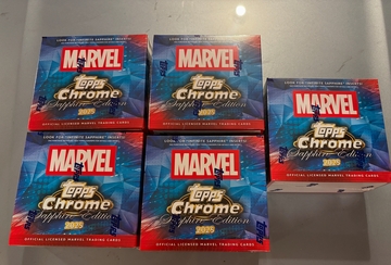 2025 Topps Marvel Chrome Sapphire Box 5 Box Lot 