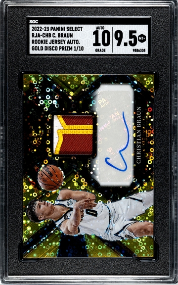 2022-23 Christian Braun Gold Disco Prizm Rookie Auto Patch 1/10