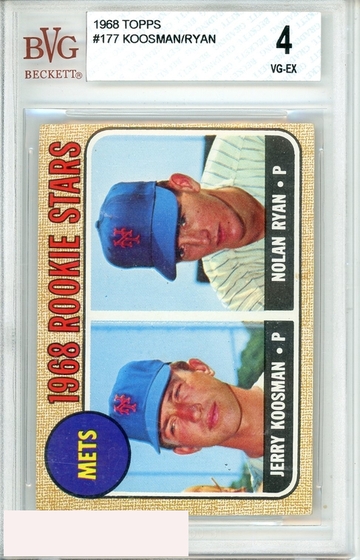 1968 TOPPS JERRY KOOSMAN NOLAN RYAN #177 BGS 4 RC ROOKIE