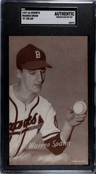1947-66 Exhibits Warren Spahn Boston Braves SGC A Authentic