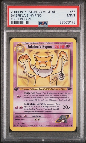 2000 Pokemon Gym Challenge #56/132 Sabrina's Hypno Gym Challenge PSA 9