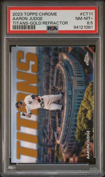 2023 Topps Chrome Titans Gold Refractor /50 Aaron Judge PSA 8.5 - NM Yankees