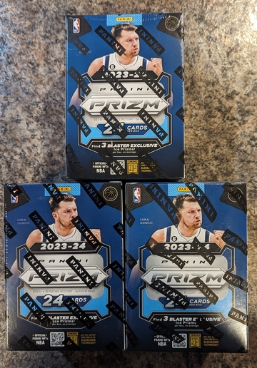 (3) 2023 2024 Panini Prizm NBA Sealed Blaster Box lot Wemby Wembanyama
