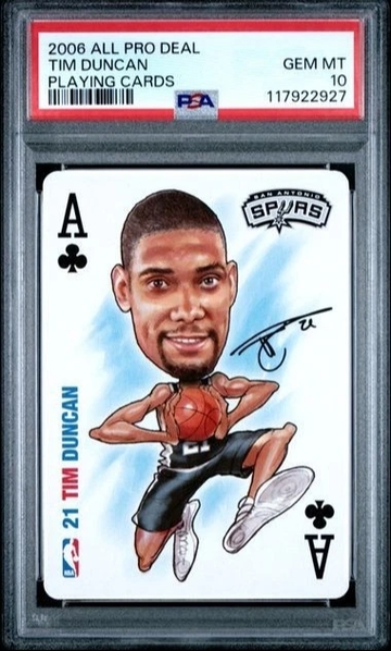 2006 All Pro Deal Tim Duncan Playing Cards PSA 10