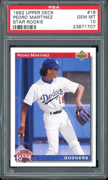 PEDRO MARTINEZ 1992 UPPER DECK #18 STAR ROOKIES PSA 10 RC