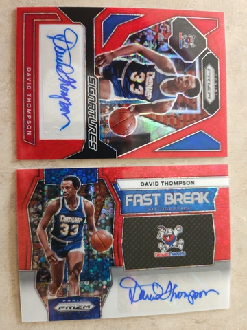 David Thompson LOT⚡️2023-24 Prizm Choice Auto Red /88 & Fast Break /99