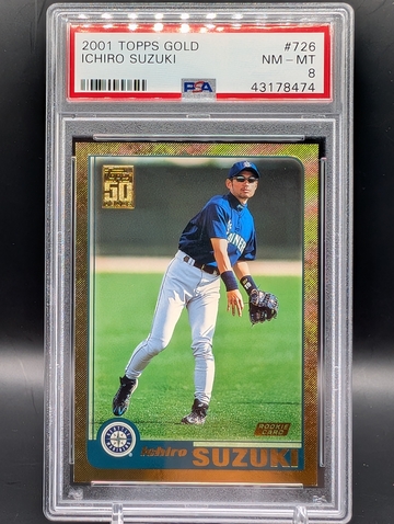 2001 Topps Gold #726 Ichiro Suzuki Rookie RC #/2001 PSA 8
