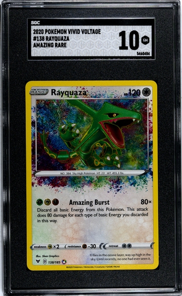 2020 Pokémon Vivid Voltage Rayquaza Amazing Rare #138 SGC 10