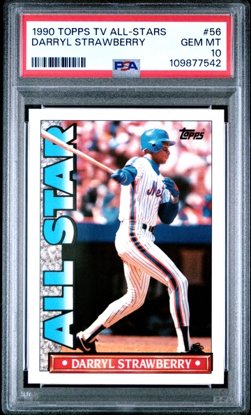 1990 TOPPS TV ALL-STAR #56 DARRYL STRAWBERRY GEM MINT PSA 10