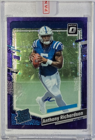 2023 Optic Anthony Richardson Rated Rookie Purple Stars On Card Auto #/50 Colts