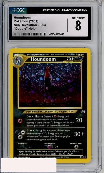 2001 POKEMON NEO REVELATION HOUNDOOM #8 DOUBLE HOLO CGC 8