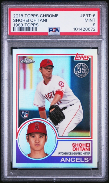 2018 TOPPS CHROME SHOHEI OHTANI 1983 TOPPS 83T-6 PSA 9 MINT ROOKIE CARD RC ANGEL