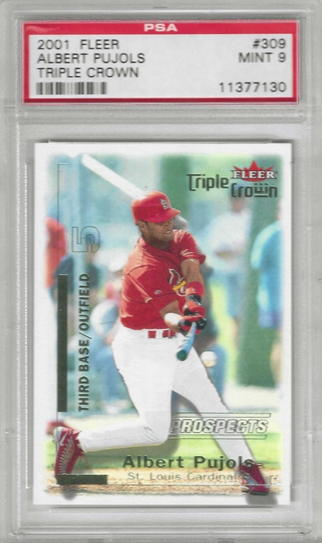Future HOF Albert Pujols 2001 Fleer Triple Crown #309 LIMITED EDITION ROOKIE CARD 2711/2999 PSA 9 MINT!