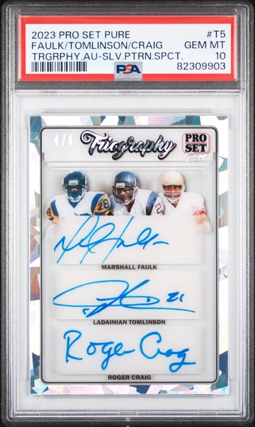 2023 Pro Set Pure Triography Faulk Tomlinson Craig #T5 /4 PSA 10