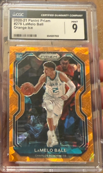 2020 Panini Prizm Lamelo Ball Rookie Orange Ice Prizm CSG 9