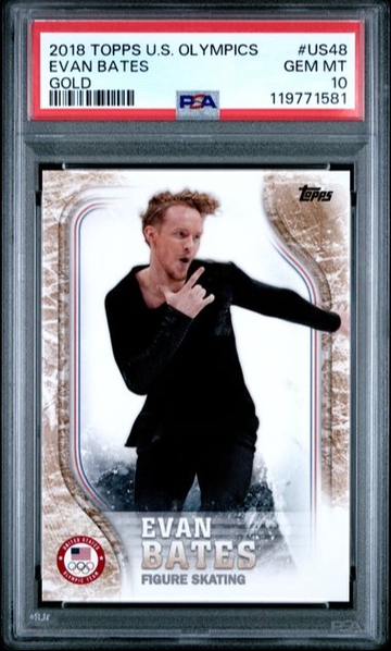 2018 Topps US Winter Olympics Evan Bates Gold PSA 10