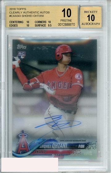 2018 TOPPS CLEARLY AUTH SHOHEI OHTANI #CAASO BGS 10 PRISTINE AUTO 10 RC