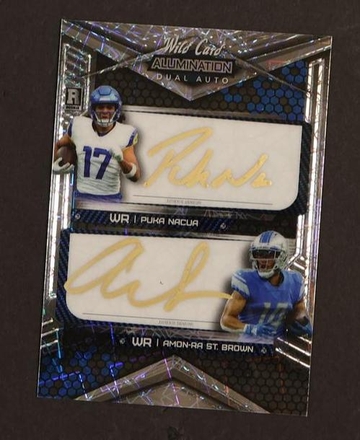 Wild Card Illumination Puka Nacua Amon-Ra St. Brown Dual Auto Rookie