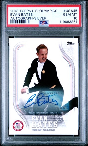 2018 Topps US Winter Olympics Evan Bates Autograph Silver PSA 10