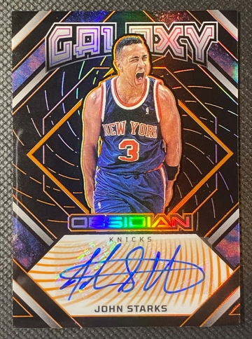2022-23 Panini Obsidian #GI-JYS John Starks Galaxy Ink Orange Electric Etch Auto /50 Knicks